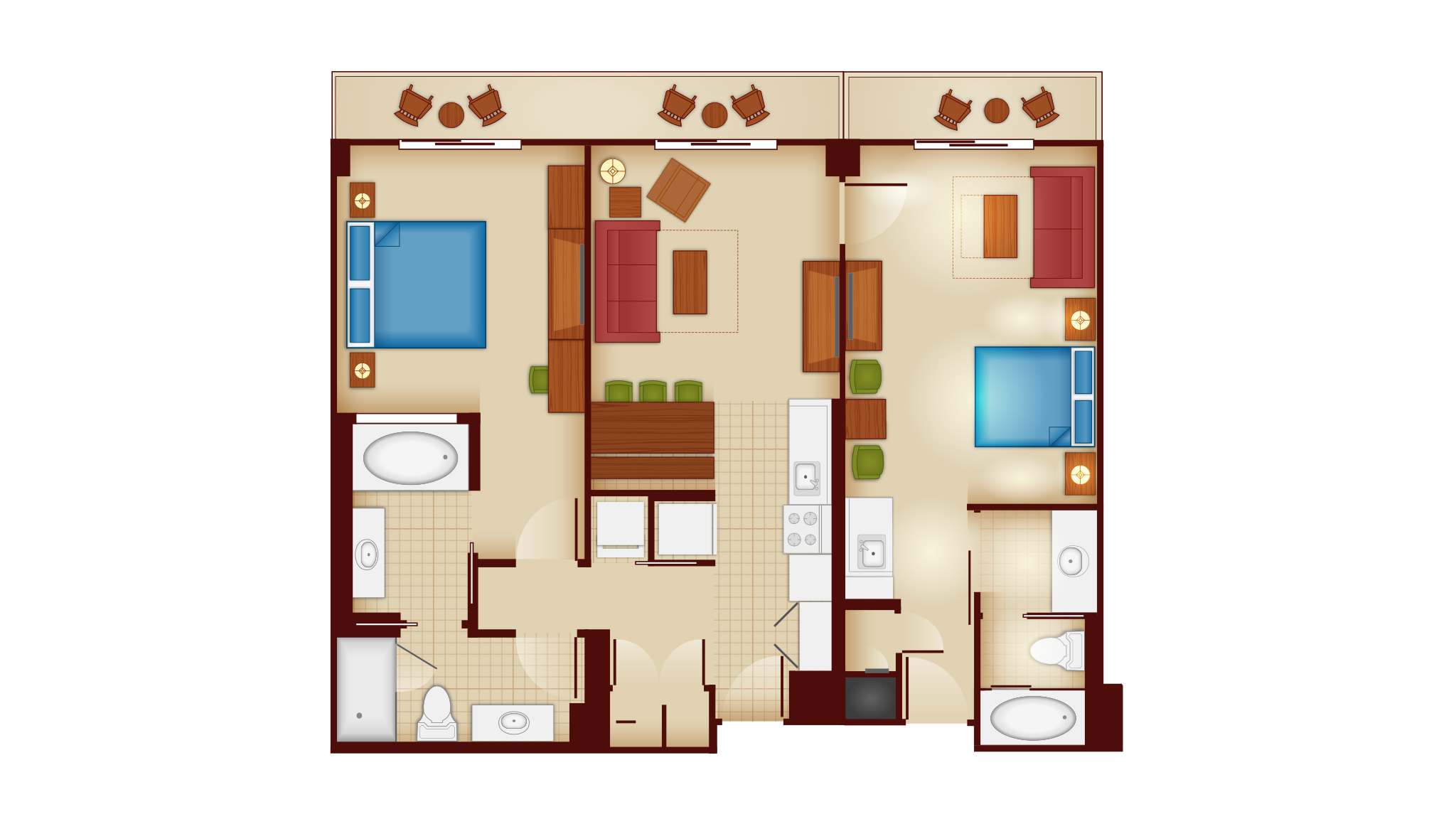 Two Bedroom Lock-Off Villa, Copper Creek Villas and Cabins at Wilderness Lodge