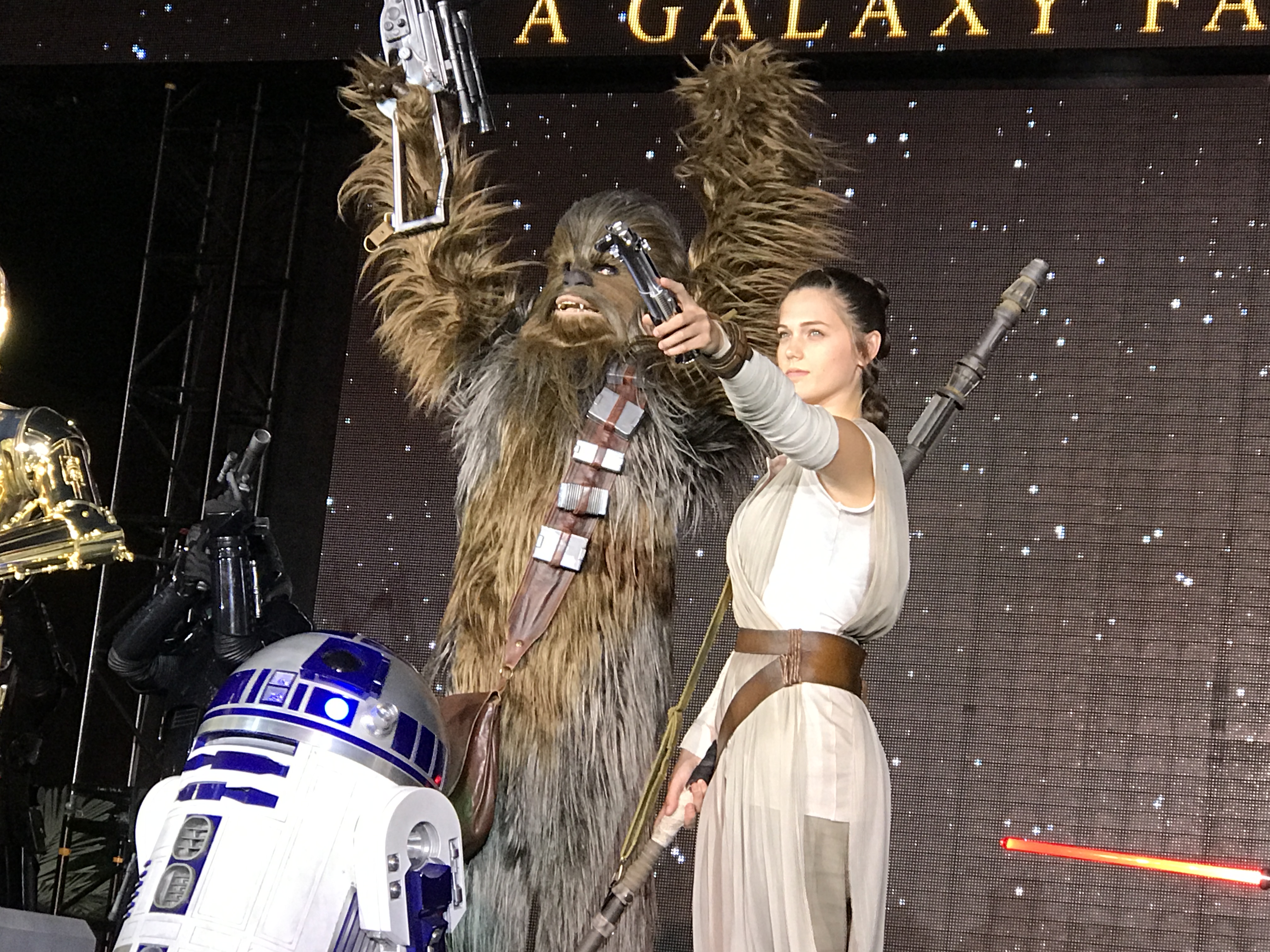 Rey on stage at Star Wars - Galactic Nights back in April