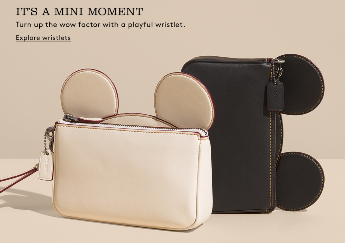 Iconic mouse ear purses from Coach.