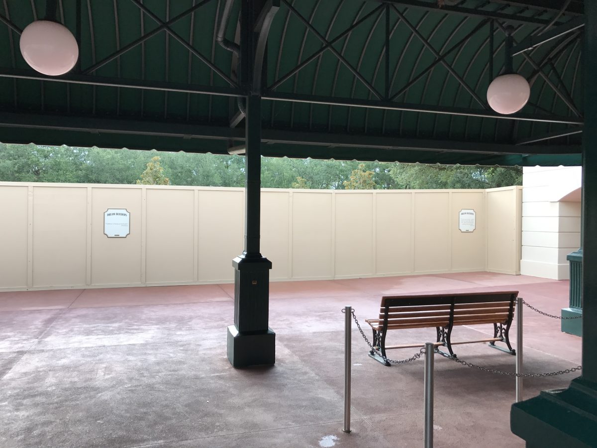 Construction for the Epcot gondola station, International Gateway