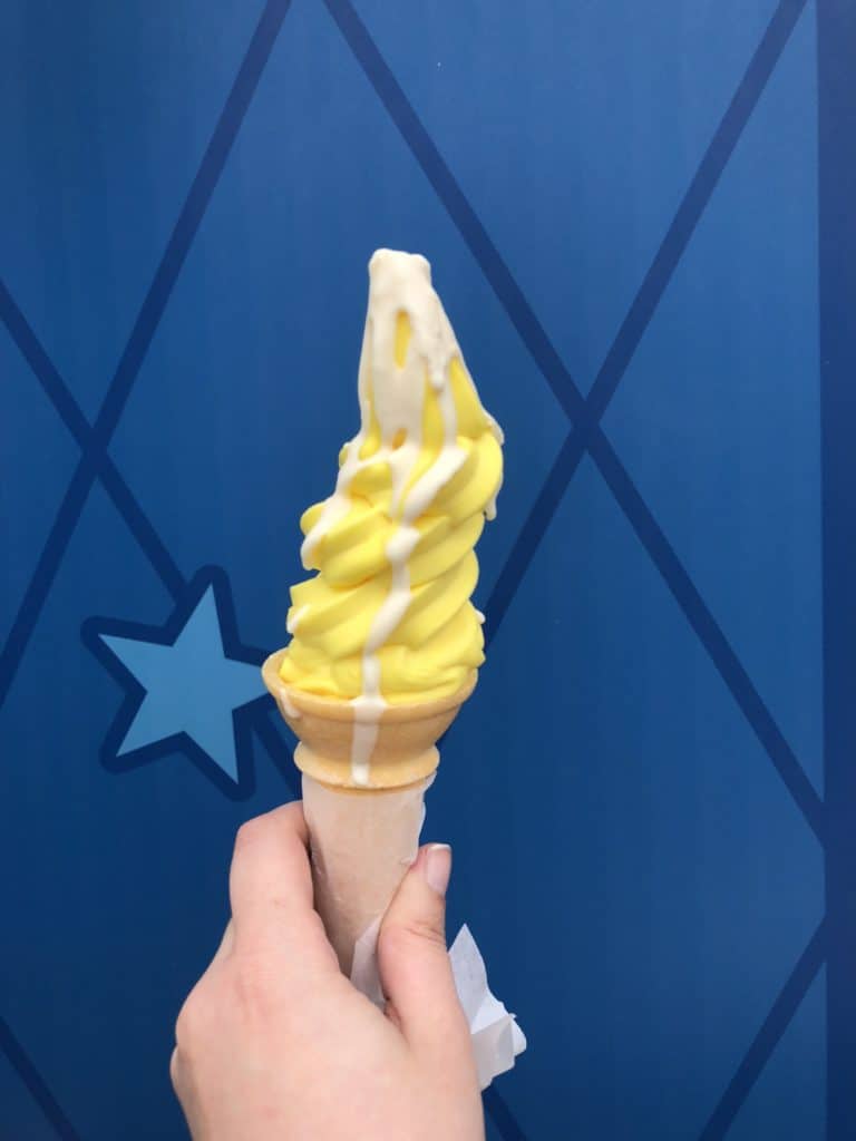 The Snow-capped Lemon Frosty from Adorable Snowman Frosty Treats in PIXAR Pier at Disney California Adventure 