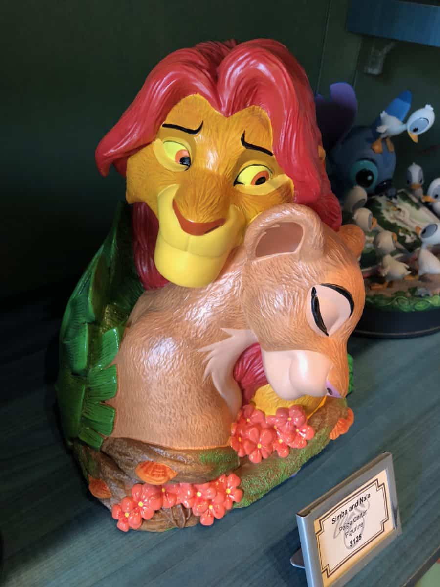 A medium figurine of Simba and Nala from "The Lion King," available at the Disneyland Resort