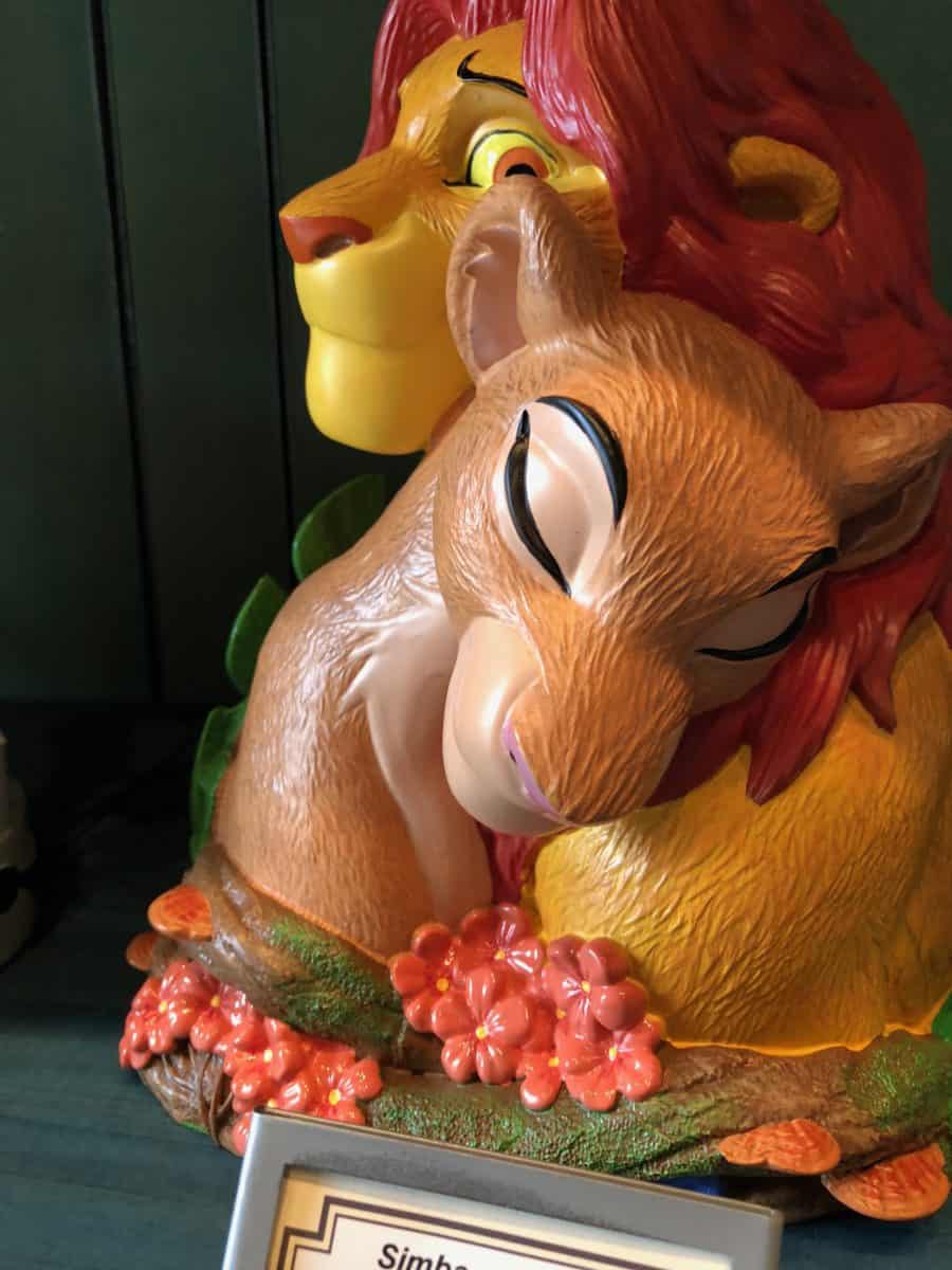 A medium figurine of Simba and Nala from "The Lion King," available at the Disneyland Resort