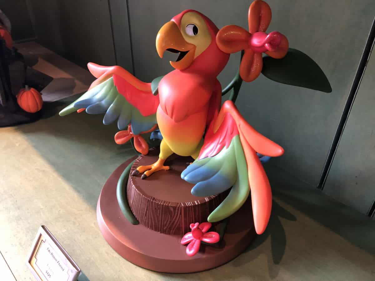 A medium figurine of Jose from "Walt Disney's Enchanted Tiki Room," at the Disneyland Resort