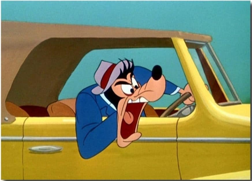 Goofy driving car in Disneys Motor Mania