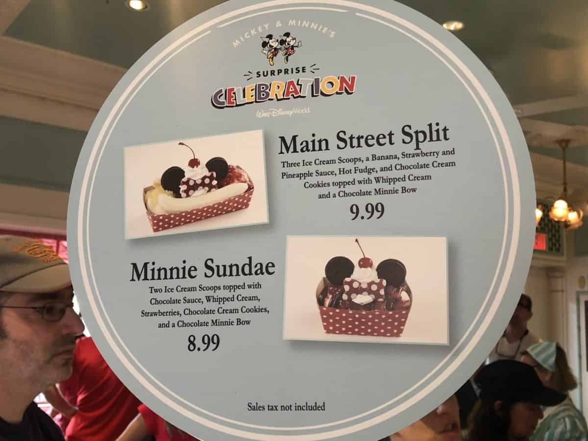 minnie sundae magic kingdom plaza ice cream parlor mickey and minnie celebration march 2019