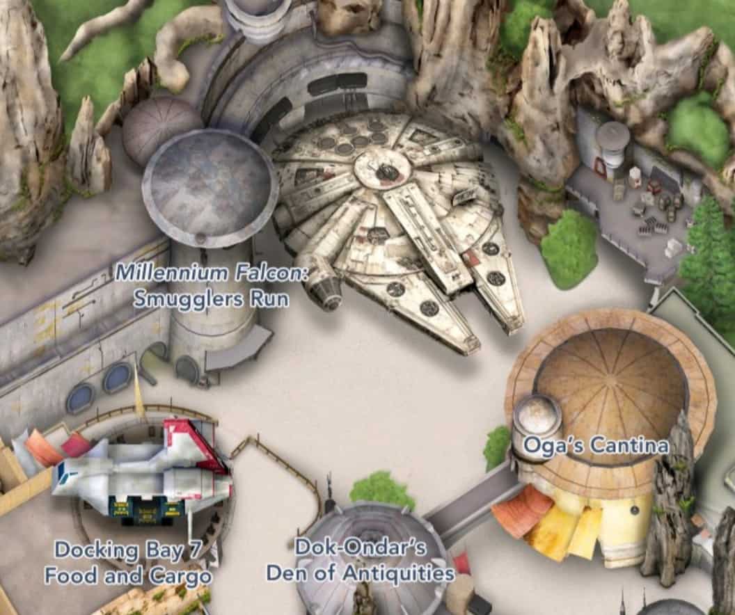 Millennium Falcon: Smuggler's Run Disneyland map screenshot