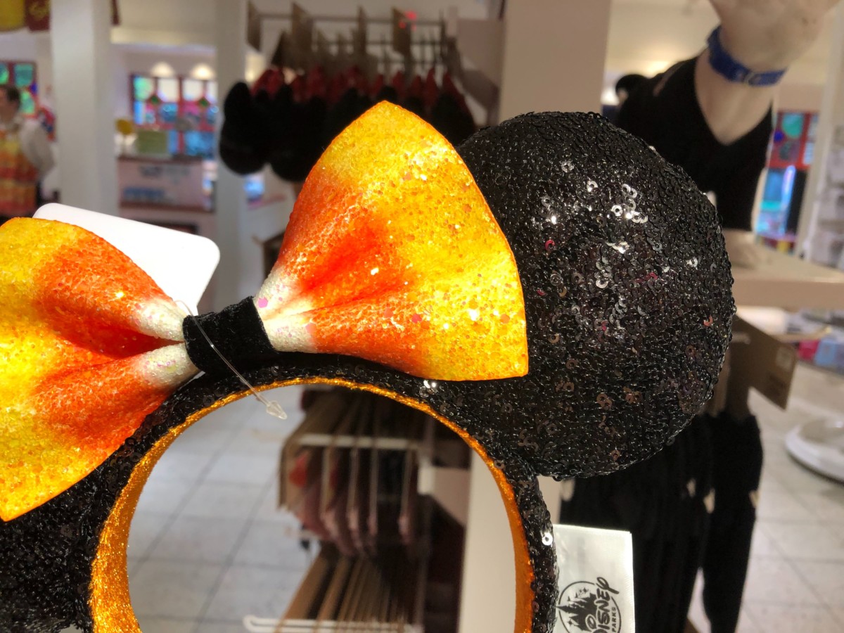 Minnie Ear Headband Halloween August 2019 Candy Corn Glitter Bow 5