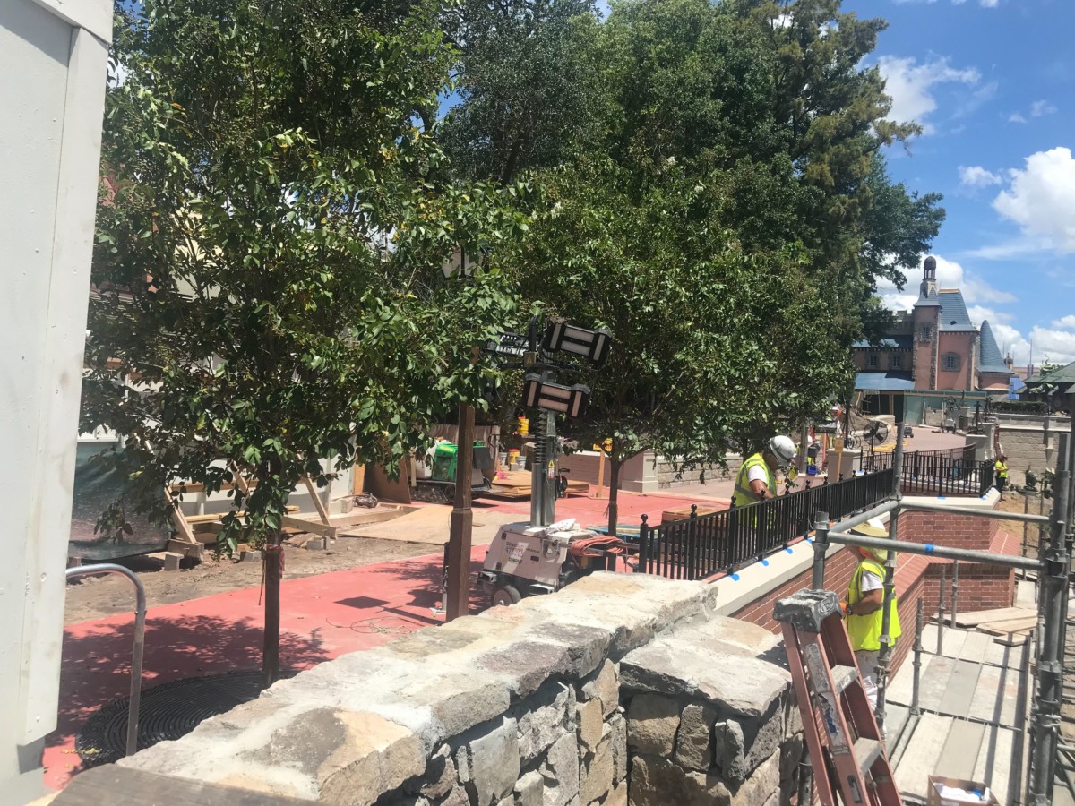 cinderella castle walkway expansion magic kingdom trees planted construction update august 2019 2