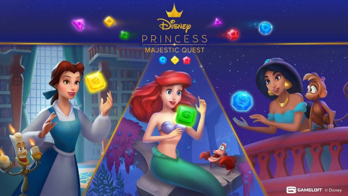 Disney Princess Majestic Quest puzzle game for mobile devices