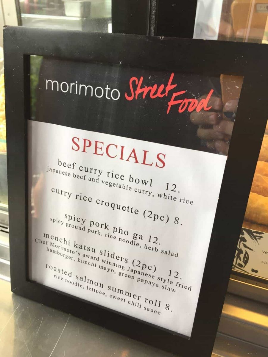Specials Menu at Morimoto Asia Street Food