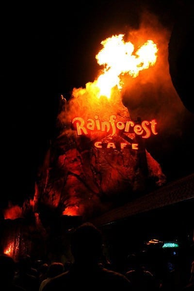 PHOTOS & VIDEO: Downtown Disney's Rainforest Cafe Adds Erupting Volcano ...