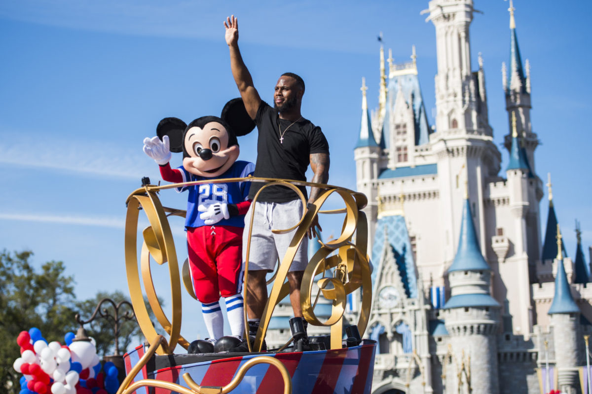 NFL Super Bowl star running back James White starred in a milestone Disney moment Monday, Feb. 6, 2017 (Steven Diaz, photographer)