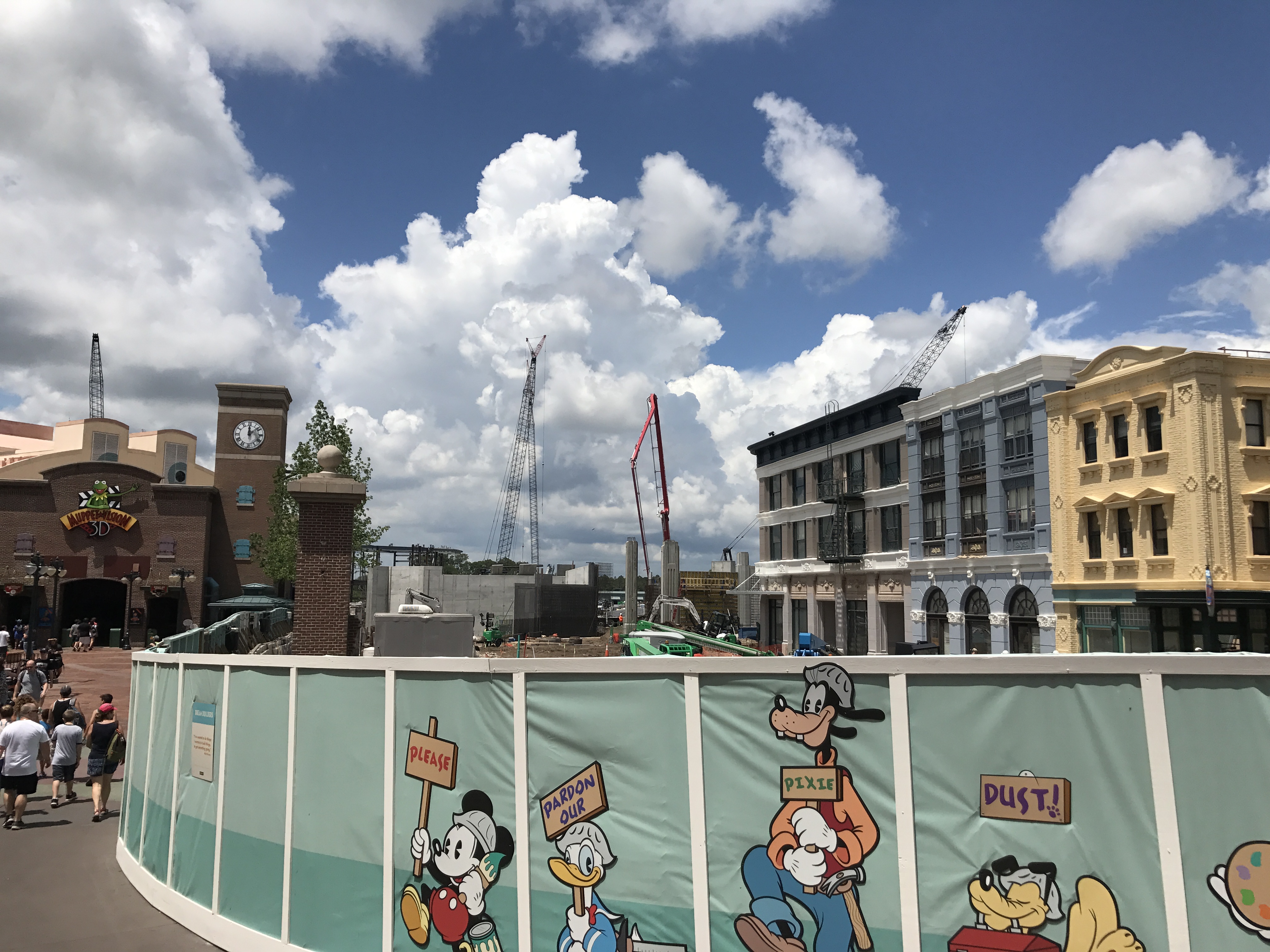 PHOTOS, VIDEO: Streets of America New Paint Scheme, Star Wars Land Rises, and More in Latest Hollywood Studios Expansion Update