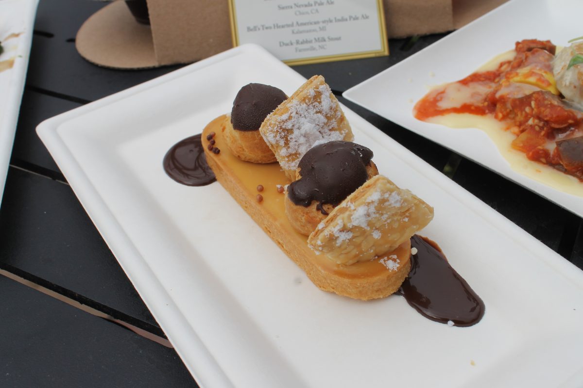 Saint-Honore Tart: Caramel Cream Tart with Caramel Glaze topped with Cream Puffs $6.00