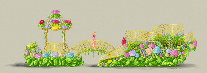 disneyland paris princess garden float concept art