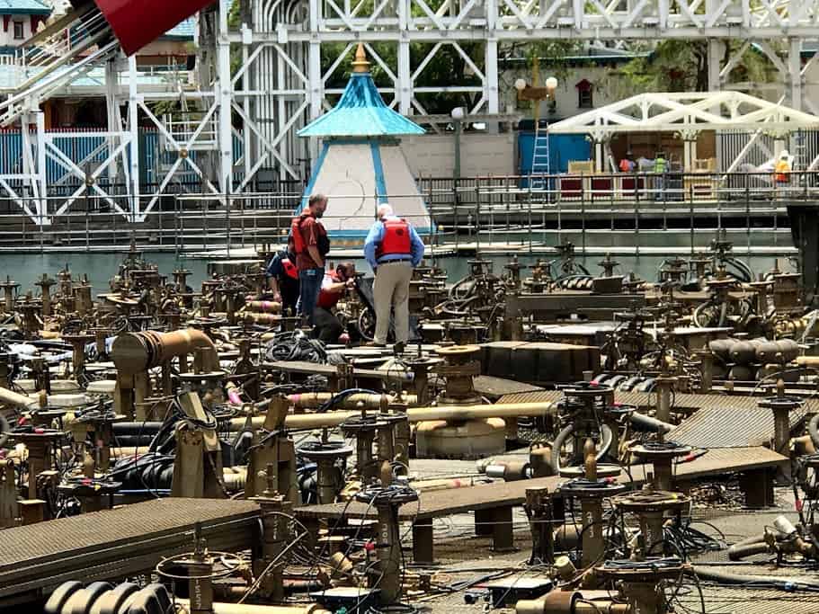 World of Color platform receiving some work as the show is on hiatus.