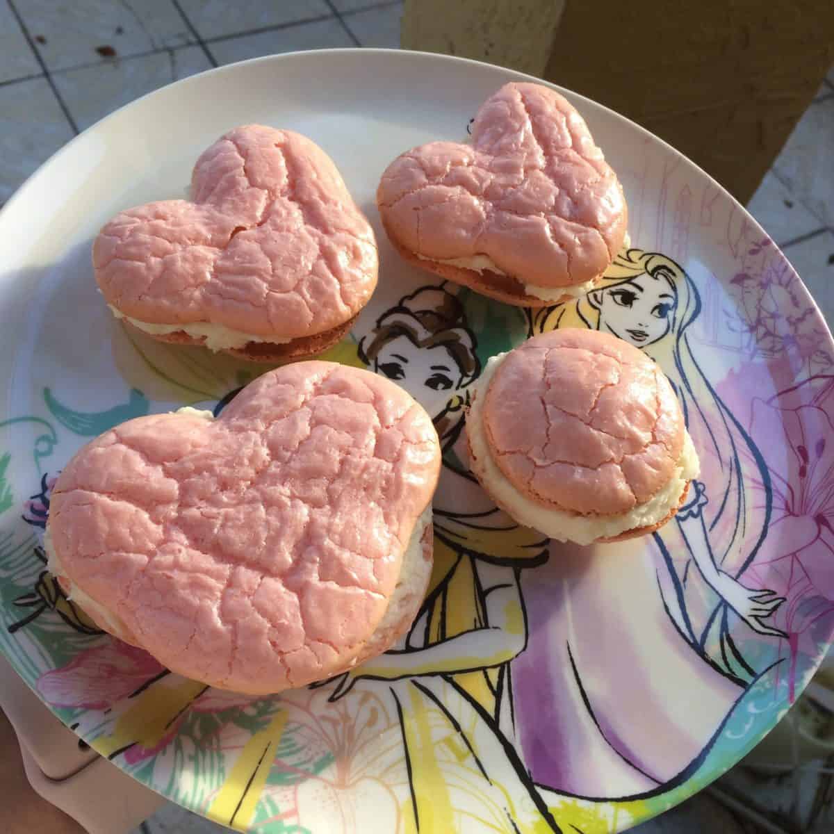 homemade pink mickey macarons