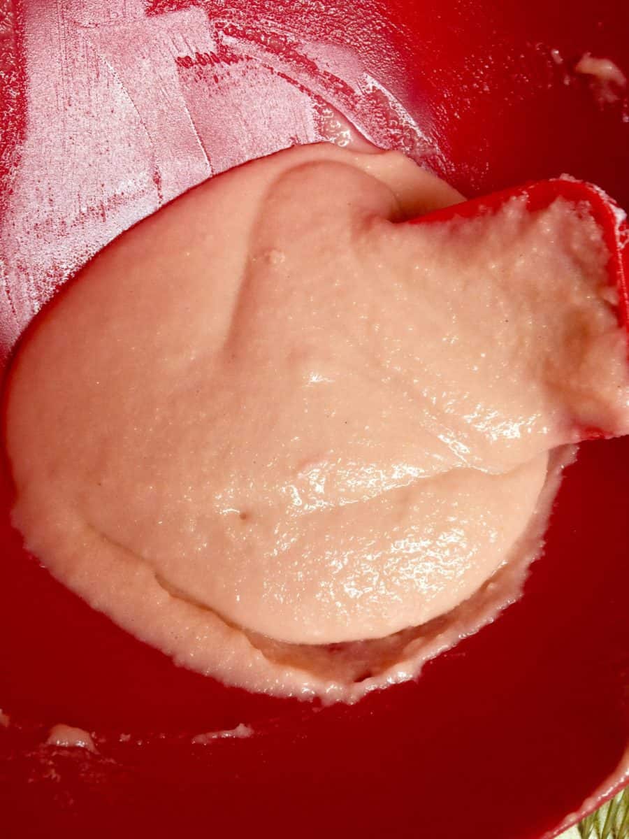 pink macaron batter