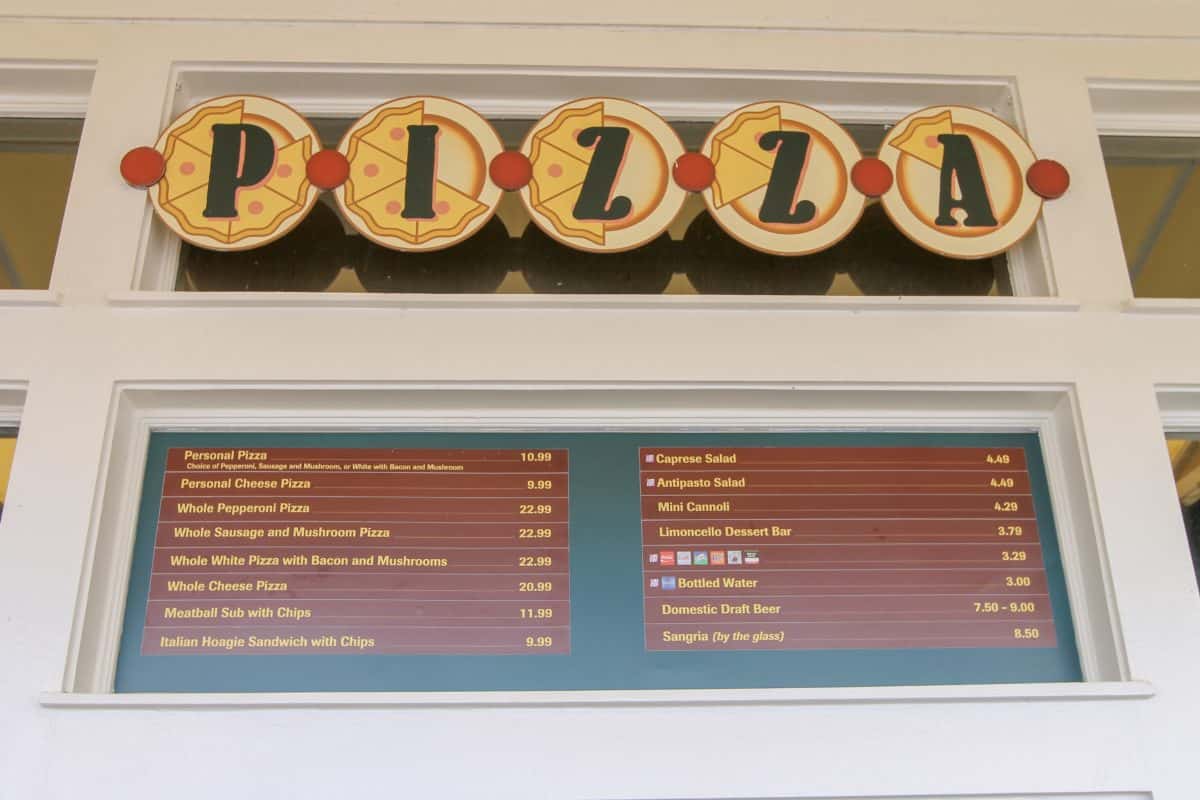 Boardwalk Pizza Window Menu