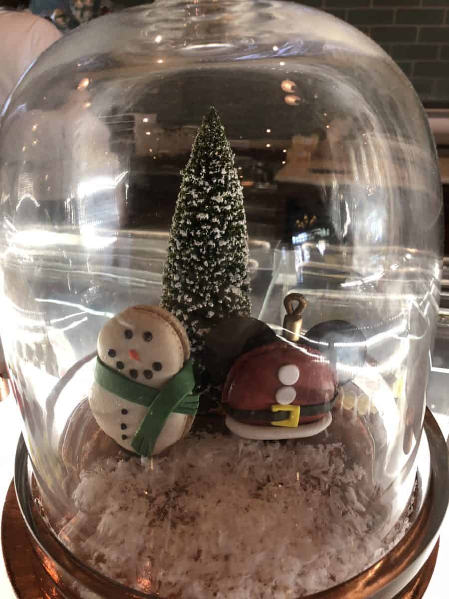 Disney Springs Amorette’s Patisserie Santa Mickey Santa Egg nog Macaron