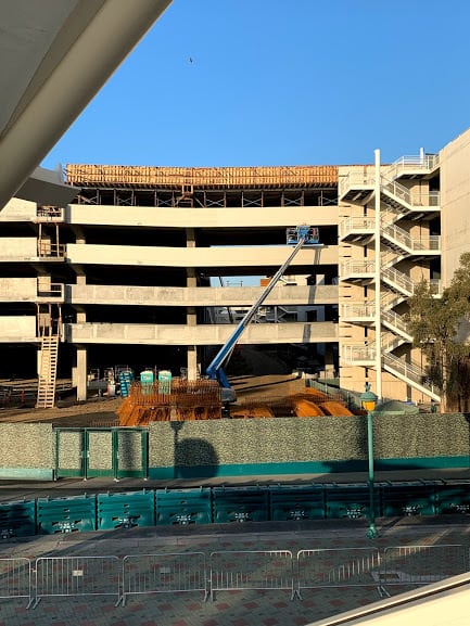 disneyland resort mickey and friends parking structure construction