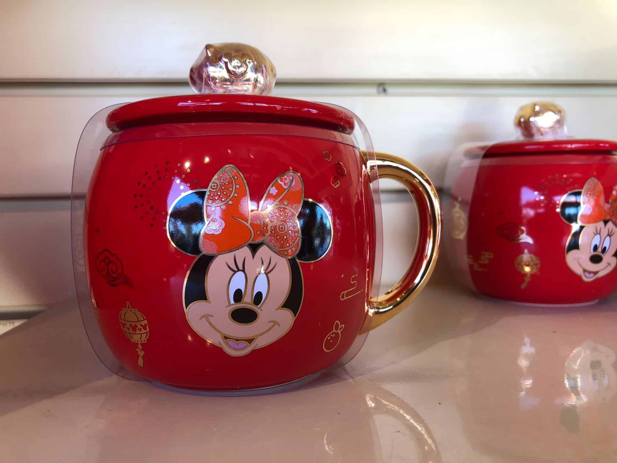 2021 Disney Parks Chinese Lunar New Year Red Mickey Mouse Coffee Mug w/ Lid