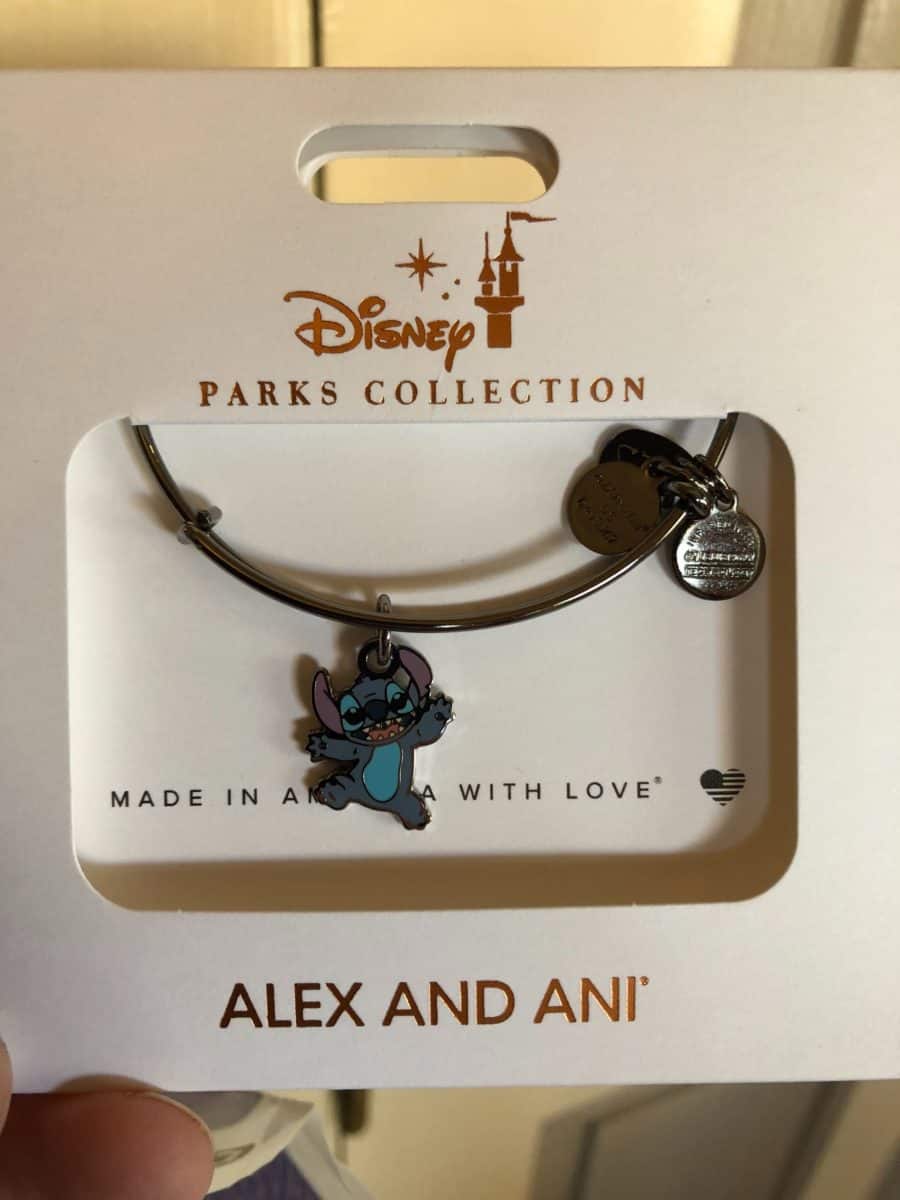 Disney Park Authentic Alex & Ani Stitch Charm Bracelet✿ 'Gunmetal' Silver Finish 