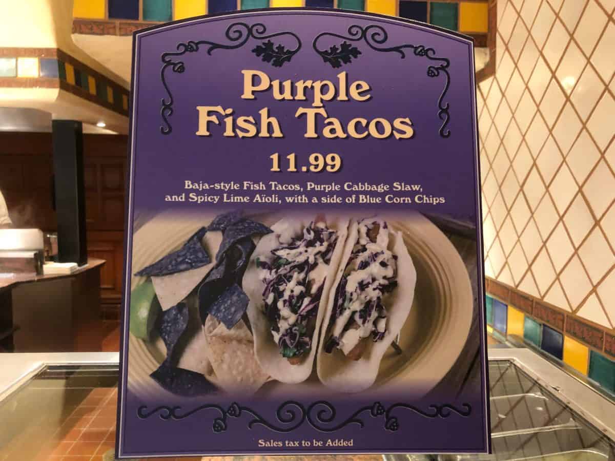 Purple Fish Tacos and a Jamaica Freeze from Rancho del Zocalo at Disneyland Park