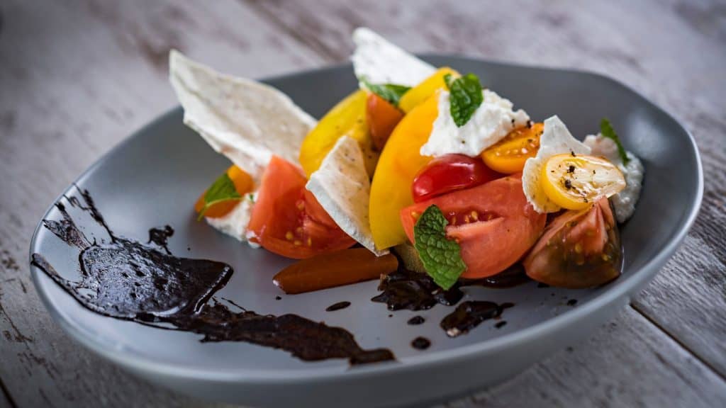 coronado toledo Tomato Salad with Nectarines and Farmer's Cheese