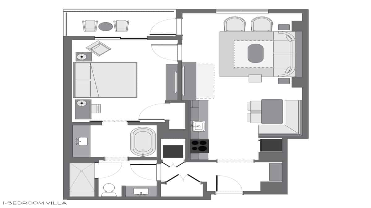 1 Bedroom Villa Floor Plan