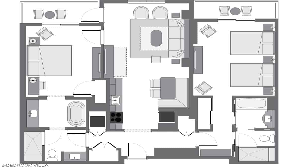 2 Bedroom Villa Floor Plan