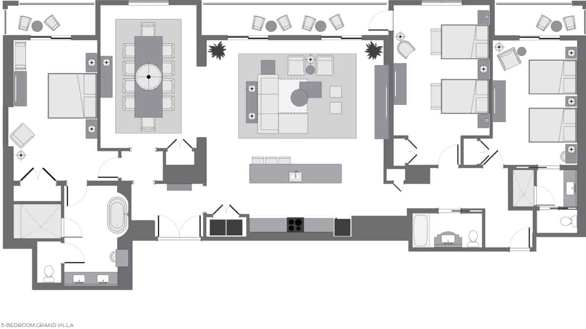 3 Bedroom Grand Villa Floor Plan