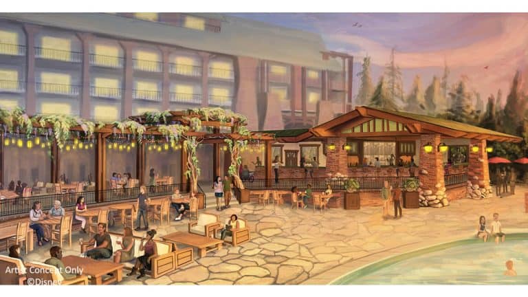 disney's grand californian hotel and spa white water snacks and new pool car concept art