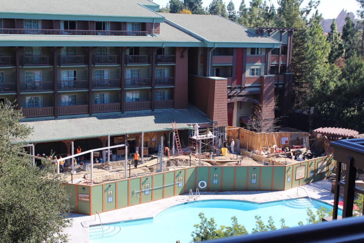 disney's grand california hotel and spa white water snacks and pool bar construction