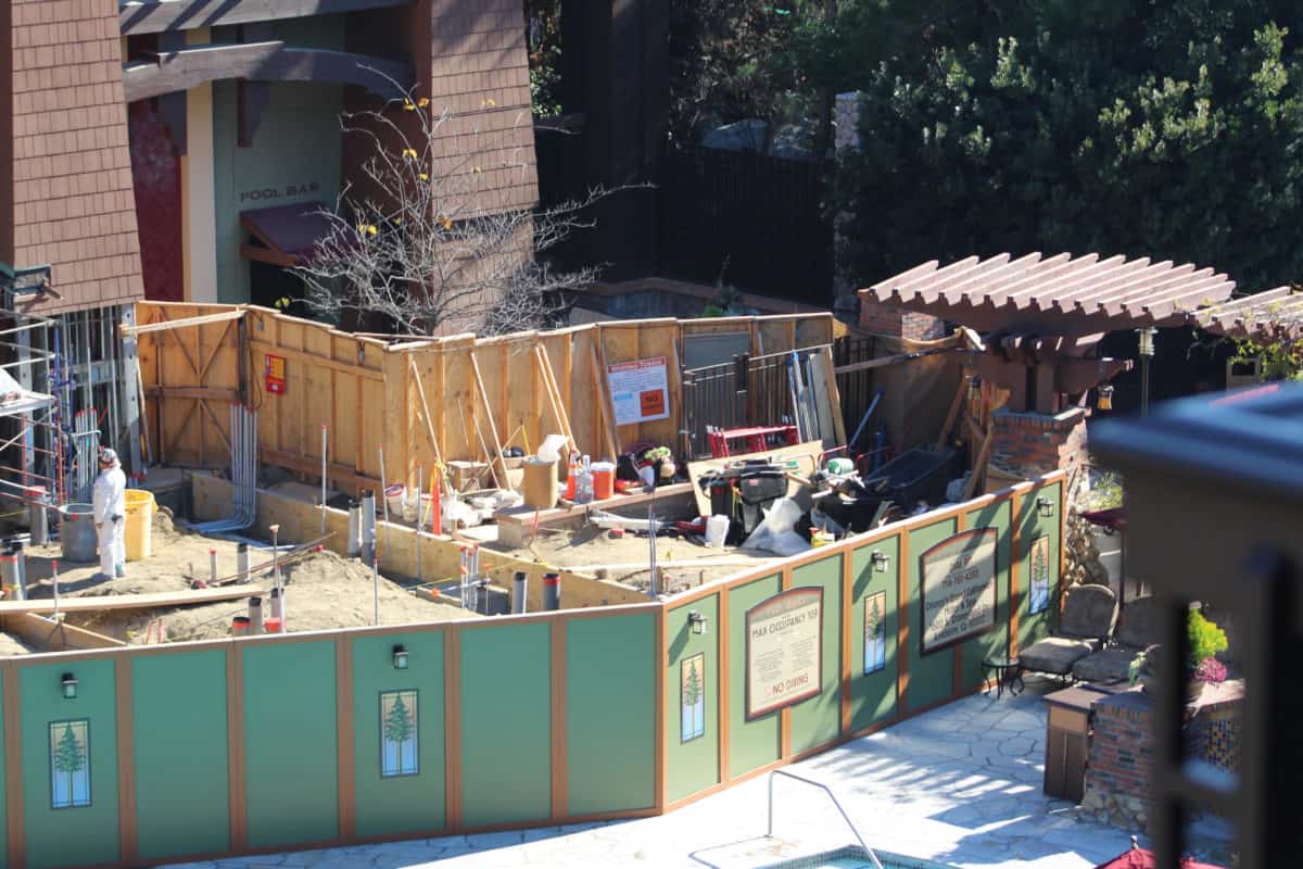 disney's grand california hotel and spa white water snacks and pool bar construction