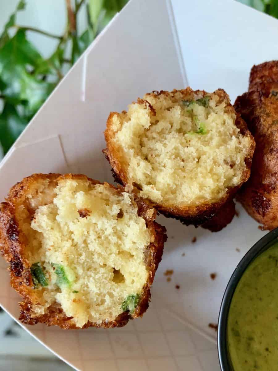 Bacon Cheddar and Green Onion Fritters Get Your Ears On Celebration Disneyland Park