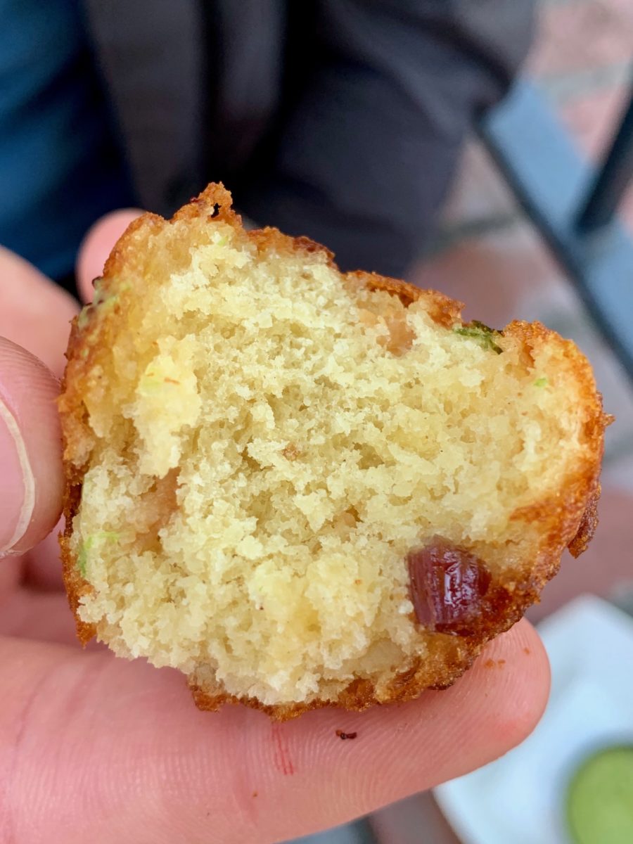 Bacon Cheddar and Green Onion Fritters Get Your Ears On Celebration Disneyland Park