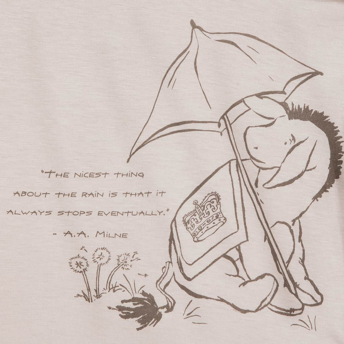 A shirt featuring Eeyore has come from the UK Pavilion at Epcot to ShopDisney