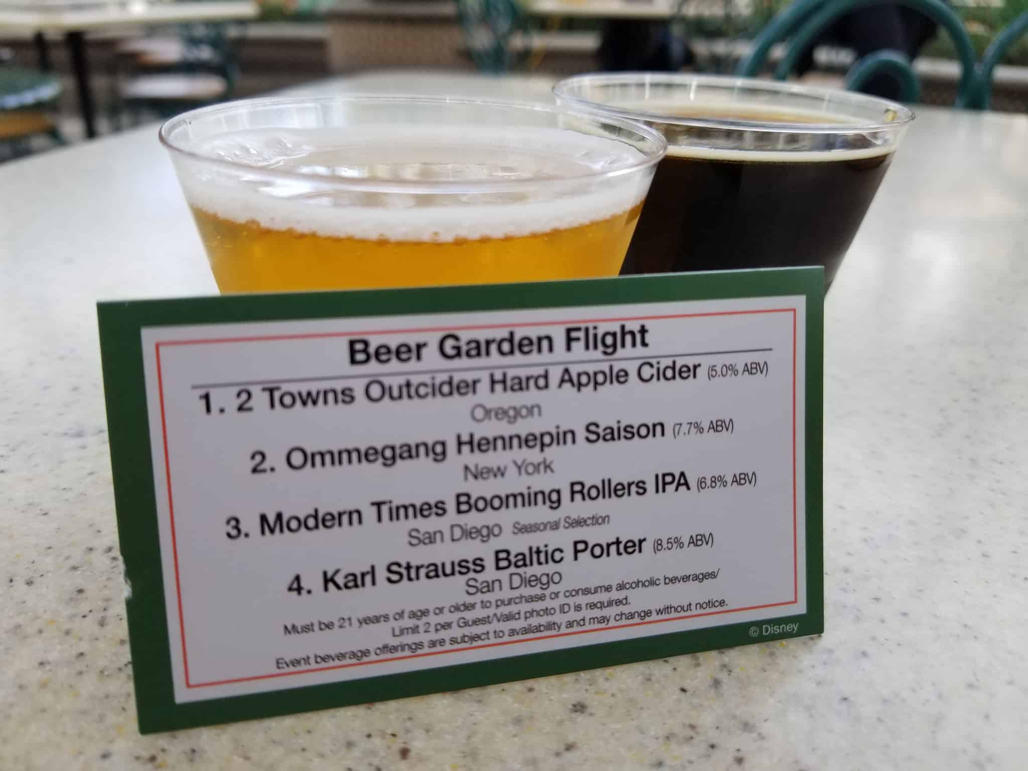 Disneyland Resort Disney California Adventure Food & Wine Festival 2019 beer flight sampler
