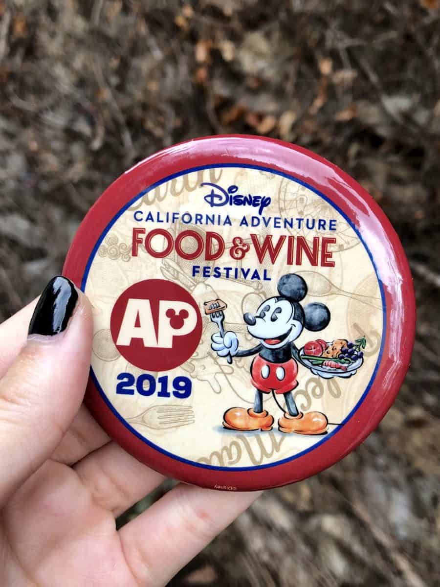 DCA Food and Wine Festival 2019 AP commemorative button
