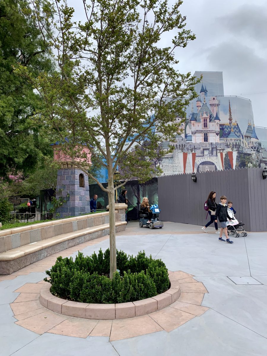 Even More Brickwork and Curb Revealed Sleeping Beauty Castle Disneyland Resort