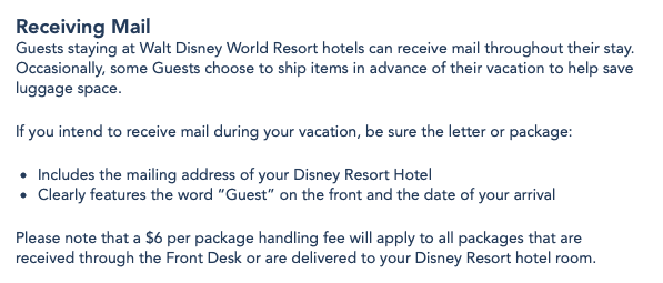 Walt Disney World Resorts Now Charging Handling Fees For Front