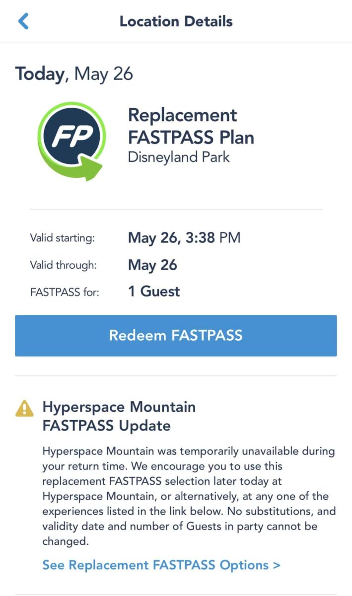 Mobile Replacement FastPass Disneyland App