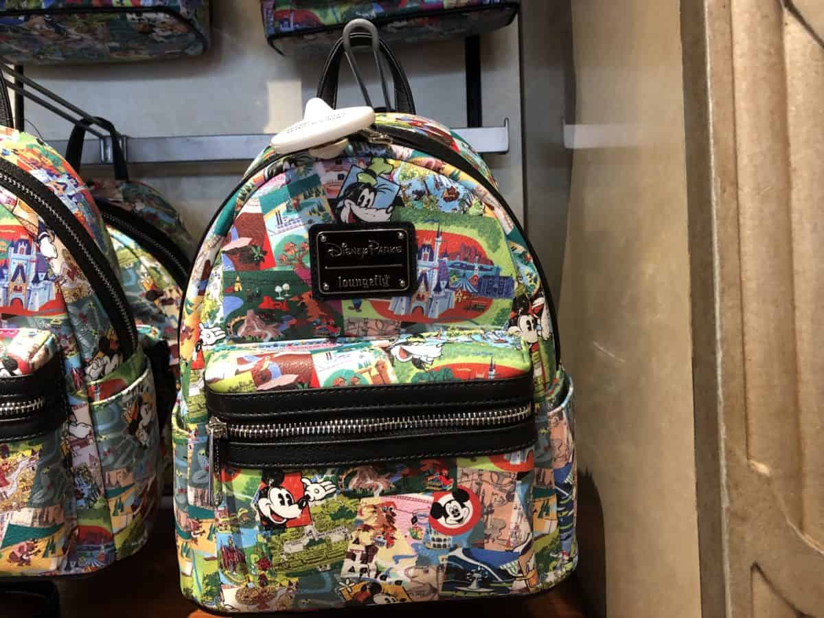 PHOTOS: New Retro Disney Parks Collage Backpack and Wallet by Loungefly ...