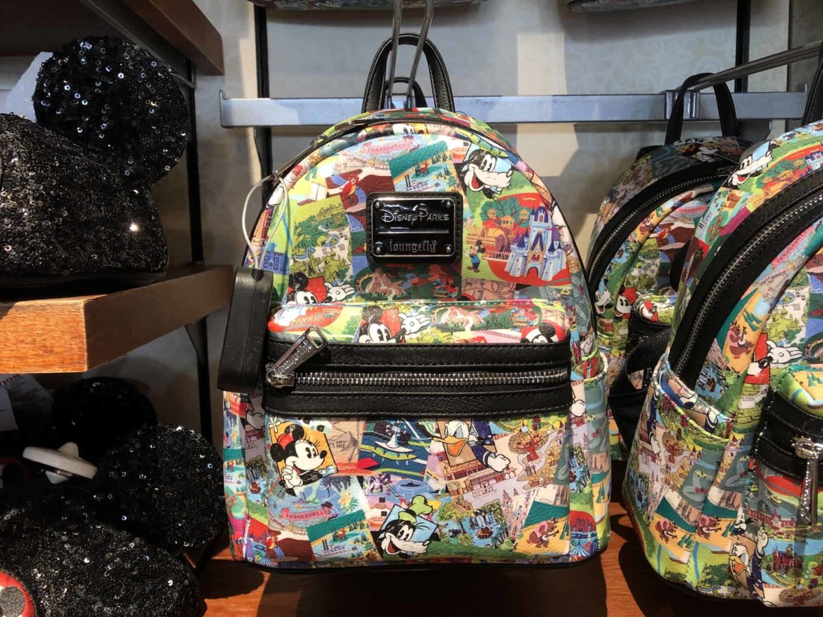 PHOTOS: New Retro Disney Parks Collage Backpack and Wallet by Loungefly ...