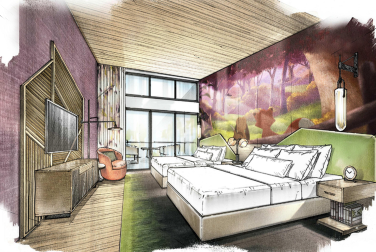 Concept Art First Look At Reflections A Disney Lakeside Lodge Hotel Rooms Featuring Bambi Brother Bear Fox And The Hound Pocahontas And More Room Types Revealed Wdw News Today