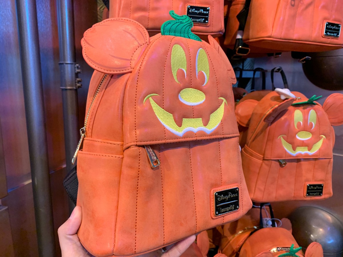 loungefly mickey pumpkin backpack