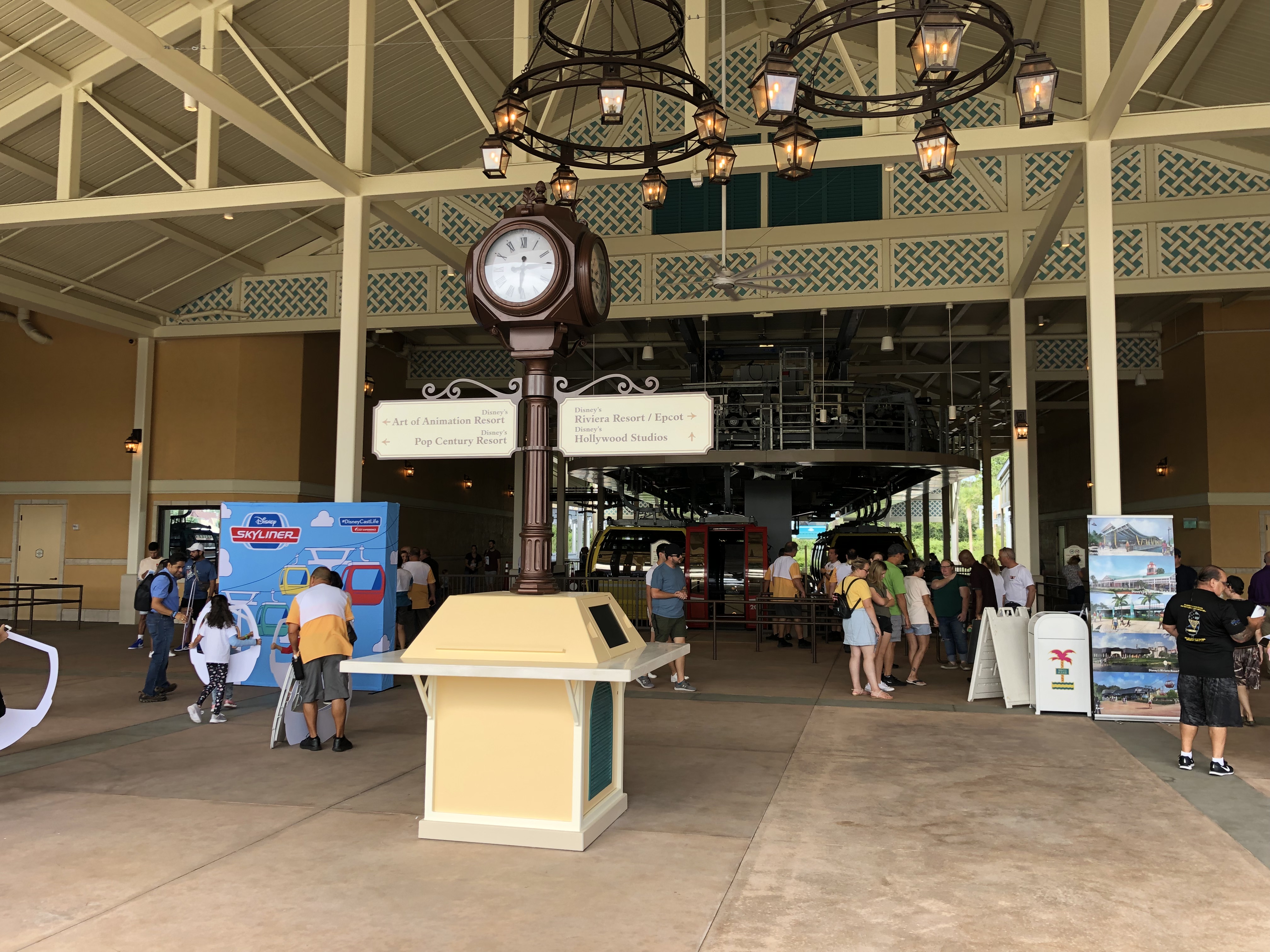 The hub at Caribbean Beach has three lines loading and unloading within feet of each other. 