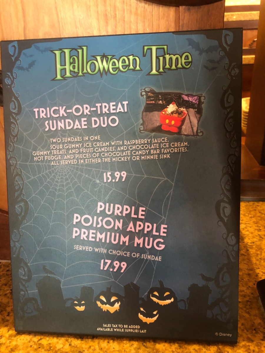 Trick or Treat Sundae Duo at Gibson Girl Parlor for Halloween Time 2019 at Disneyland Park